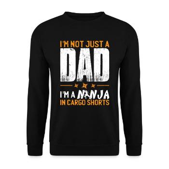 Funny Ninja Dad Fathers Day Pops - Unisex Sweatshirt - black - Front - Alina (178cm) & Michal (187cm)