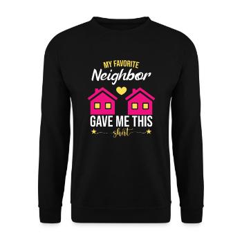 Damen Nachbar Hemd - Unisex Pullover - Schwarz - Vorne - Alina (178cm) & Michal (187cm)