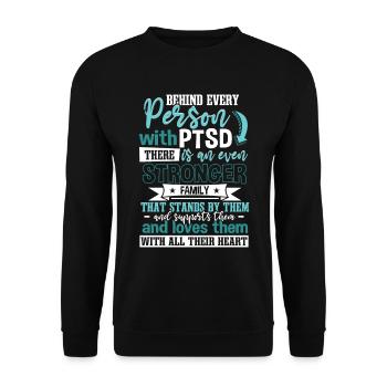 PTSD Support - Unisex Sweatshirt - black - Front - Alina (178cm) & Michal (187cm)