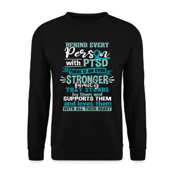 Support PTSD Awareness - Unisex Sweatshirt - black - Front - Alina (178cm) & Michal (187cm)