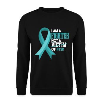 Je suis un combattant | Guerrier du SSPT - Sweat-shirt Unisexe - noir - Devant - Alina (178cm) & Michal (187cm)