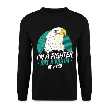 I Am A Fighter | PTSD Awareness | PTSD Warrior - Unisex Sweatshirt - black - Front - Alina (178cm) & Michal (187cm)