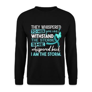 Women PTSD Warrior - Unisex Sweatshirt - black - Front - Alina (178cm) & Michal (187cm)