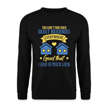 Drôle de voisin Home Family Neighborhood - Sweat-shirt Unisexe - noir - Devant - Alina (178cm) & Michal (187cm)