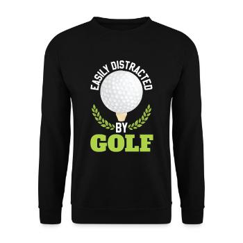 Easily Distracted By Golf - Unisex Sweatshirt - black - Front - Alina (178cm) & Michal (187cm)