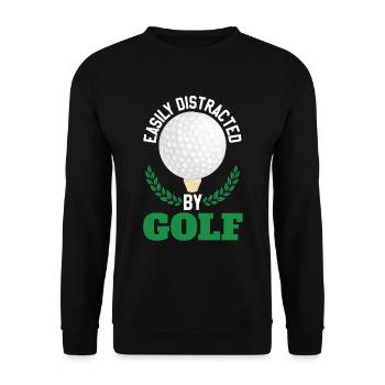 Easily Distracted By Golf - Unisex Sweatshirt - black - Front - Alina (178cm) & Michal (187cm)