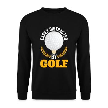 Facilement distrait par le golf - Sweat-shirt Unisexe - noir - Devant - Alina (178cm) & Michal (187cm)