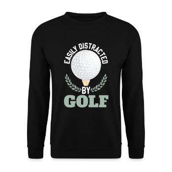 Easily Distracted By Golf - Unisex Sweatshirt - black - Front - Alina (178cm) & Michal (187cm)