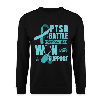 PTSD Support - Unisex Sweatshirt - black - Front - Alina (178cm) & Michal (187cm)