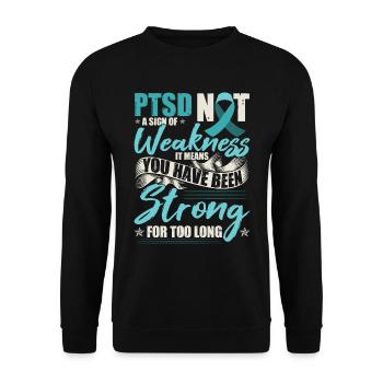 PTSD Awareness Month | PTSD Warrior - Unisex Sweatshirt - black - Front - Alina (178cm) & Michal (187cm)