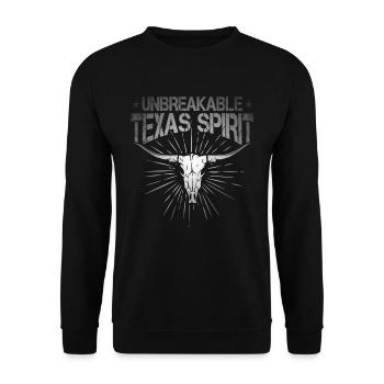 Unzerbrechlicher texanischer Geist - Unisex Pullover - Schwarz - Vorne - Alina (178cm) & Michal (187cm)