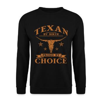 Texan de naissance fier par choix - Sweat-shirt Unisexe - noir - Devant - Alina (178cm) & Michal (187cm)