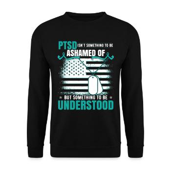 PTSD Awareness - Unisex Sweatshirt - black - Front - Alina (178cm) & Michal (187cm)
