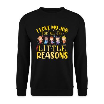 I Love My Job For All The Little Reasons - Unisex Sweatshirt - black - Front - Alina (178cm) & Michal (187cm)