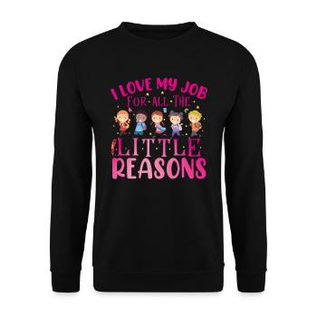 I Love My Job For All The Little Reasons - Unisex Sweatshirt - black - Front - Alina (178cm) & Michal (187cm)