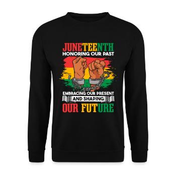 Juneteenth honore notre passé - Sweat-shirt Unisexe - noir - Devant - Alina (178cm) & Michal (187cm)