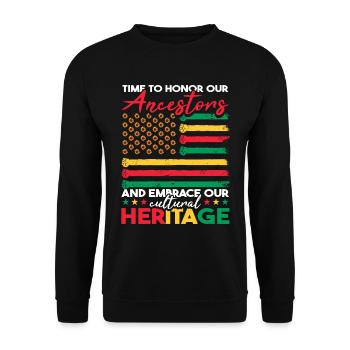 Il est temps d’honorer nos ancêtres - Sweat-shirt Unisexe - noir - Devant - Alina (178cm) & Michal (187cm)