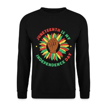 Juneteenth Is My Independence Day - Unisex Sweatshirt - black - Front - Alina (178cm) & Michal (187cm)