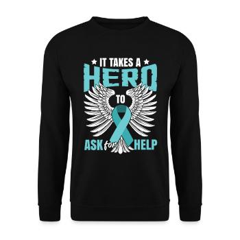 PTSD Awareness Month - Unisex Sweatshirt - black - Front - Alina (178cm) & Michal (187cm)