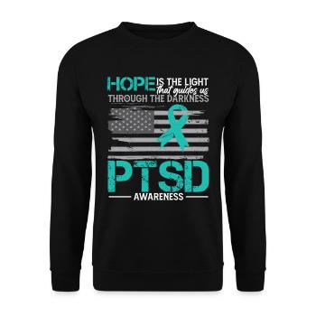 PTSD Awareness - Unisex Sweatshirt - black - Front - Alina (178cm) & Michal (187cm)