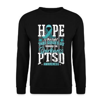 PTSD Fighter - Unisex Sweatshirt - black - Front - Alina (178cm) & Michal (187cm)