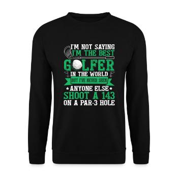 Golfer Lustiges Golfen - Unisex Pullover - Schwarz - Vorne - Alina (178cm) & Michal (187cm)