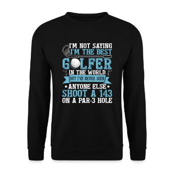 Lustiger Golf-Golf-Witz - Unisex Pullover - Schwarz - Vorne - Alina (178cm) & Michal (187cm)