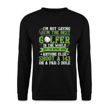 Ich bin der beste Golfer - Unisex Pullover - Schwarz - Vorne - Alina (178cm) & Michal (187cm)