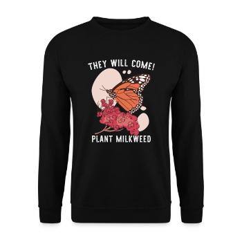Planter l’asclépiade monarque papillon - Sweat-shirt Unisexe - noir - Devant - Alina (178cm) & Michal (187cm)