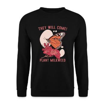 Monarque Papillon Asclépiade - Sweat-shirt Unisexe - noir - Devant - Alina (178cm) & Michal (187cm)