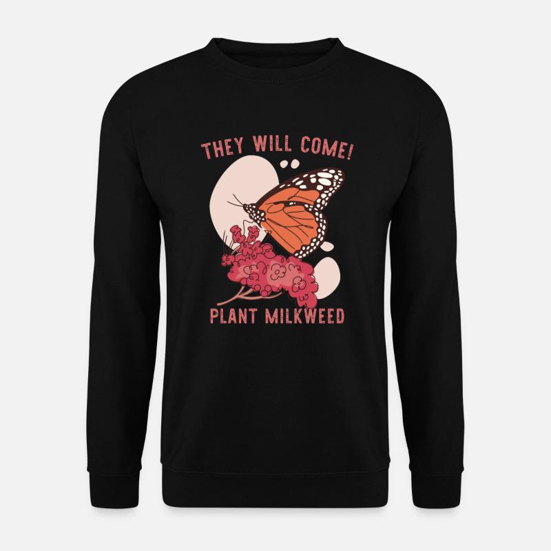 Monarch-Schmetterling Wolfsmilch - Unisex Pullover - Schwarz