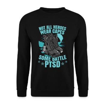 Some Battle PTSD - Unisex Sweatshirt - black - Front - Alina (178cm) & Michal (187cm)