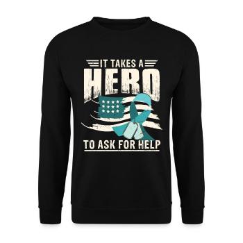 PTSD Awareness Month - Unisex Sweatshirt - black - Front - Alina (178cm) & Michal (187cm)