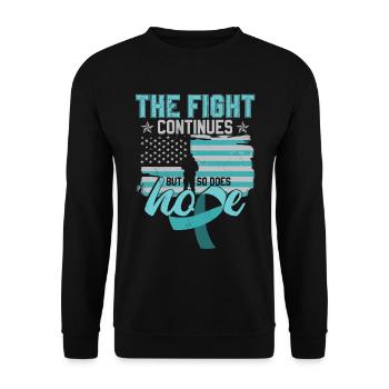 PTSD Fighter - Unisex Sweatshirt - black - Front - Alina (178cm) & Michal (187cm)