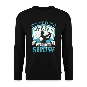 Funny Golf Player Golfer Golfing - Unisex Sweatshirt - black - Front - Alina (178cm) & Michal (187cm)