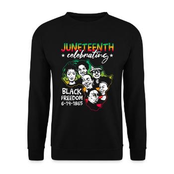 Celebrating Juneteenth - Unisex Sweatshirt - black - Front - Alina (178cm) & Michal (187cm)