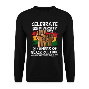 Célébrez la diversité Juneteenth - Sweat-shirt Unisexe - noir - Devant - Alina (178cm) & Michal (187cm)