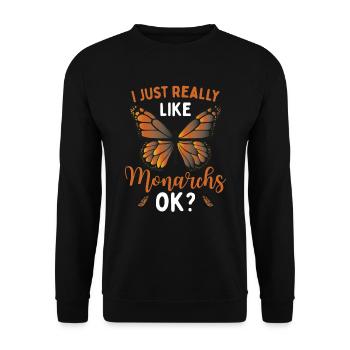 Monarch-Mädchen - Unisex Pullover - Schwarz - Vorne - Alina (178cm) & Michal (187cm)