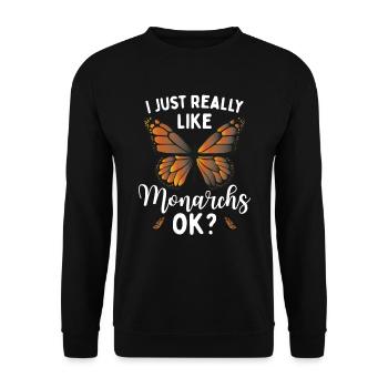 Citation de l’amant monarque - Sweat-shirt Unisexe - noir - Devant - Alina (178cm) & Michal (187cm)