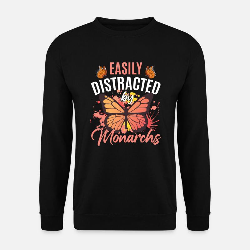 Leicht abgelenkt von Monarchen - Unisex Pullover - Schwarz