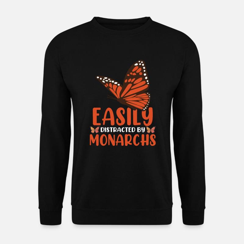 Easily Distracted By Monarchs - Unisex Sweatshirt - black