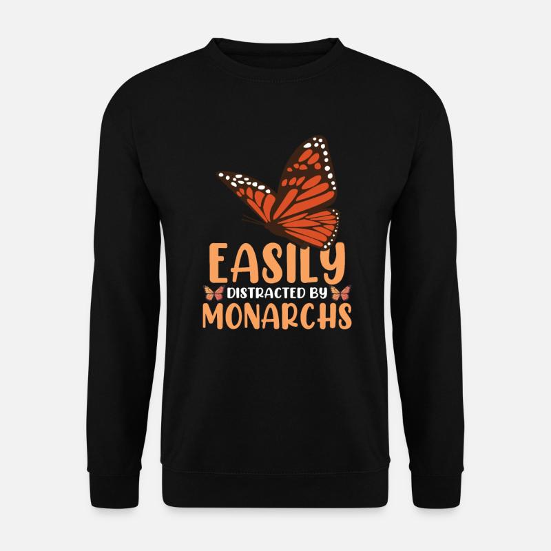Easily Distracted By Monarchs - Unisex Sweatshirt - black