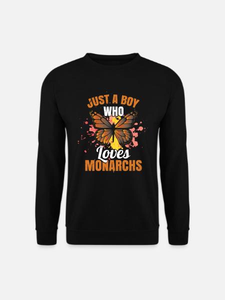 Nur ein Junge, der Monarchen liebt - Unisex Pullover - Schwarz