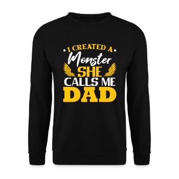 Drôle de fête des pères des filles - Sweat-shirt Unisexe - noir - Devant - Alina (178cm) & Michal (187cm)