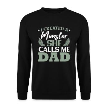 Father's Day Daughter Dad - Unisex Sweatshirt - black - Front - Alina (178cm) & Michal (187cm)