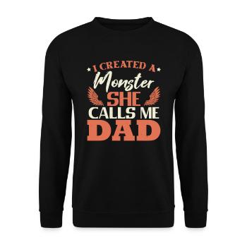 Humour Père Fille Papa Blague Fête des pères Papa - Sweat-shirt Unisexe - noir - Devant - Alina (178cm) & Michal (187cm)