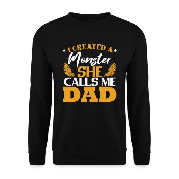 Tochter Vatertag Geburtstag Papa - Unisex Pullover - Schwarz - Vorne - Alina (178cm) & Michal (187cm)