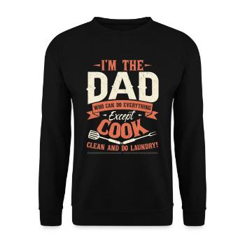 Drôle de père de famille Papa Daddy - Sweat-shirt Unisexe - noir - Devant - Alina (178cm) & Michal (187cm)