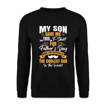 Mein Sohn hat mir das zum Vatertag geschenkt - Unisex Pullover - Schwarz - Vorne - Alina (178cm) & Michal (187cm)