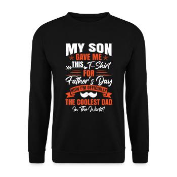 Mein Sohn hat mir das zum Vatertag geschenkt - Unisex Pullover - Schwarz - Vorne - Alina (178cm) & Michal (187cm)